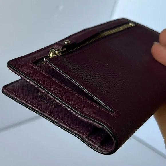 Kate Spade Bifold Wallet Card Holder Burgundish Red Wine Color - Picture 6 of 16